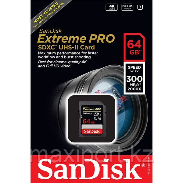 Sdxc Card Sandisk extreme pro  64GB  300MB/S  UHS-II U3