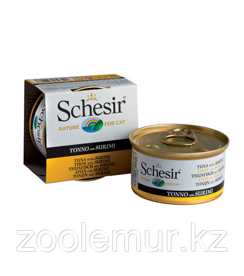 Schesir консервы для кошек (с тунцом и сурими) 85 гр., фото 1