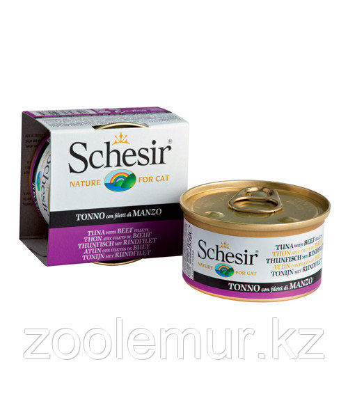 Schesir консервы для кошек (с тунцом и говядиной) 85 гр., фото 1
