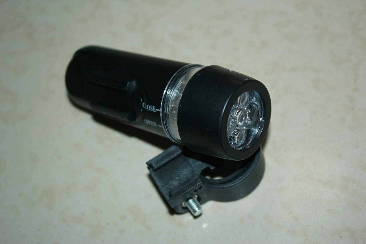 Передний фонарь на батарейках на руль велосипеда. Рассрочка. Kaspi RED, фото 1