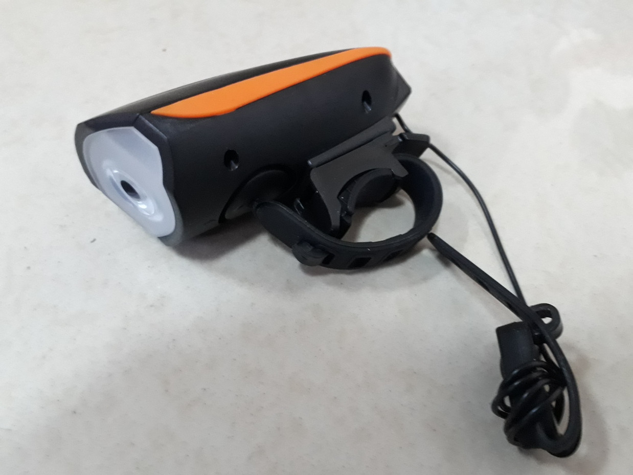Передний фонарь на USB с сигналом 2 в 1 Speaker Bicycle Light. Kaspi RED. Рассрочка.