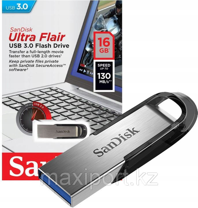 Sandisk Ultra Flair 16GB 130MB/S USB3.0 Flash Drive - фото 1 - id-p66357653