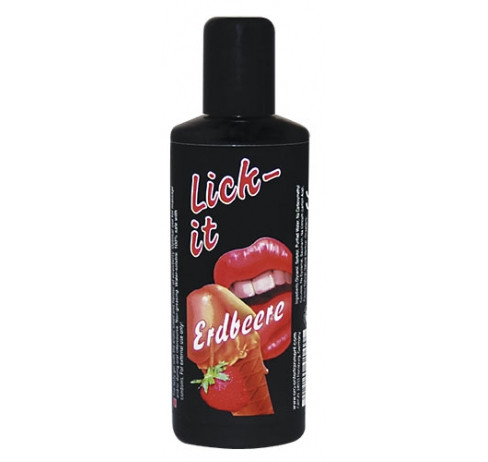Съедобная смазка + массаж "LICK IT", земляника, 50 мл, Германия