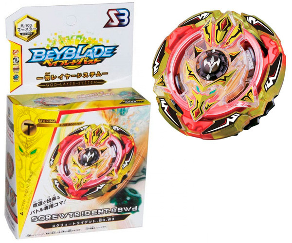 Волчок Beyblade B-103 Screw Trident (Бейблейд Скрю Трайдент Трезубец) с пусковым устройством и ручкой