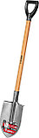 Лопата "Мастер-НС" штыковая из нержавеющей стали, деревянный черенок, с рукояткой, ЗУБР, фото 2