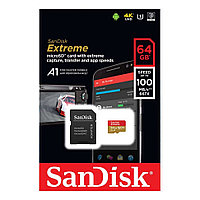 Карта Памяти Sandisk Extreme 100MB/S, Тип: microSDXC, 64 Гб