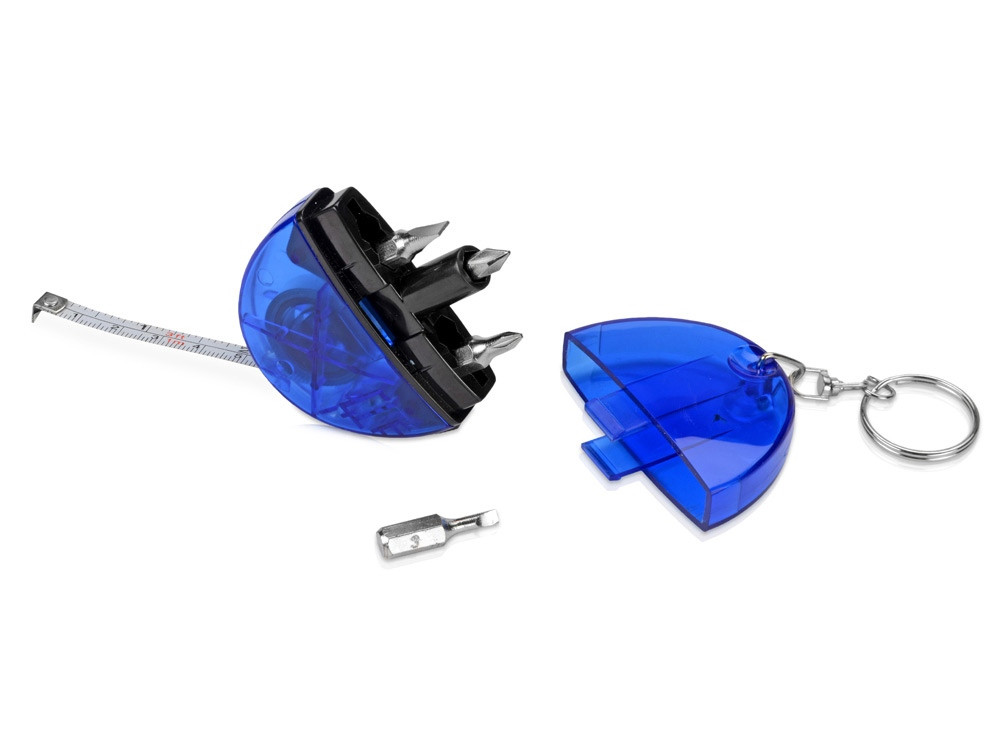 Брелок-рулетка с набором отверток и фонариком, синий - фото 3 - id-p60491272