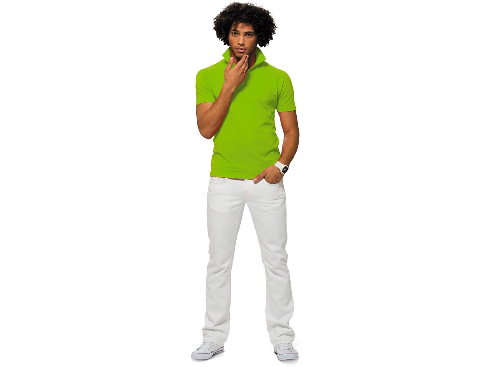 Рубашка поло First мужская, зеленое яблоко - фото 5 - id-p55508072