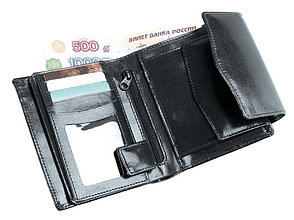 Портмоне с отделениями для кредитных карт и монет, черный, фото 2