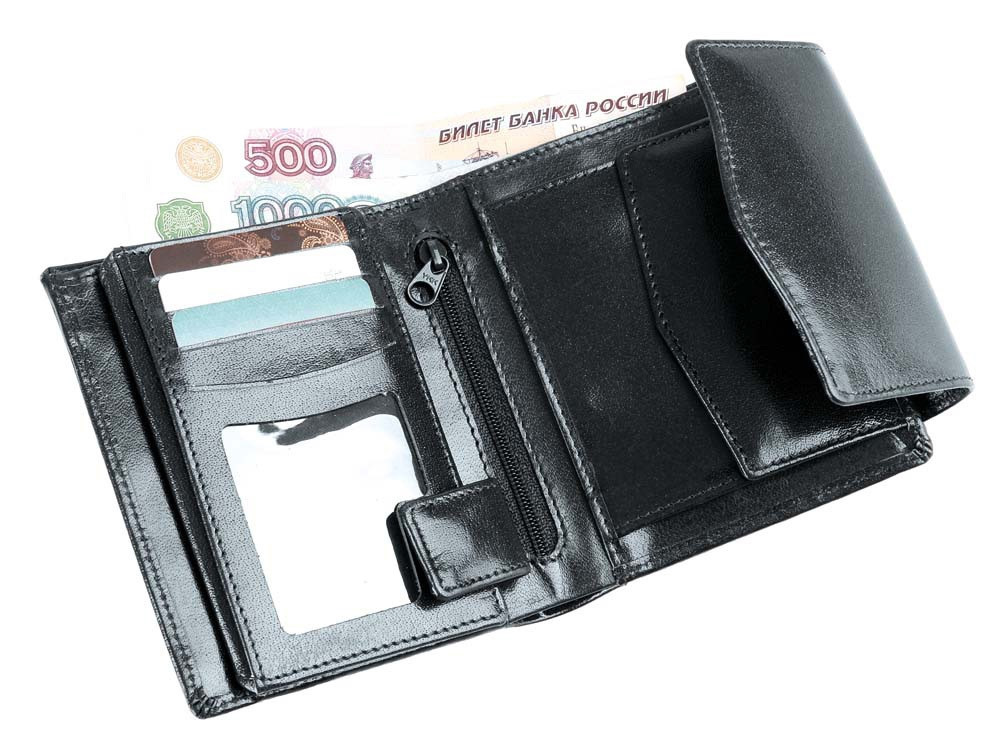 Портмоне с отделениями для кредитных карт и монет, черный - фото 2 - id-p60493236