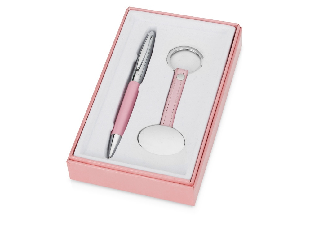 Набор Авалон: ручка шариковая, брелок, розовый - фото 1 - id-p60493447