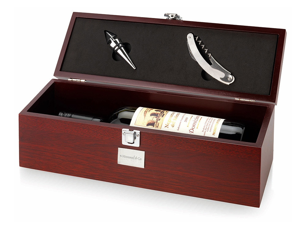 Коробка для вина Executive с пробкой для бутылки и штопором - фото 2 - id-p60494362