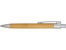 Ручка шариковая Borneo из бамбука, серебряный, черные чернила, фото 2