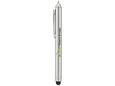 Ручка шариковая Nilsia со стилусом, жемчужный с матовой окантовкой, фото 3
