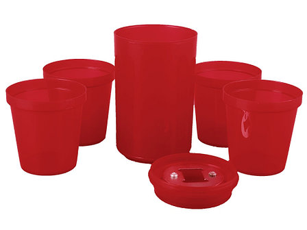 Набор Plastglass: 4 стакана с открывалкой, красный, фото 2
