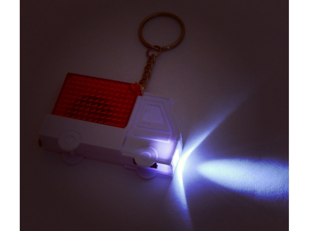 Брелок-рулетка Автомобиль с фонариком, 1 м., белый/красный - фото 3 - id-p60496256