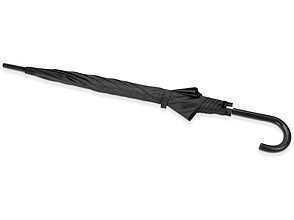 Зонт-трость полуавтоматический с пластиковой ручкой, черный, фото 2