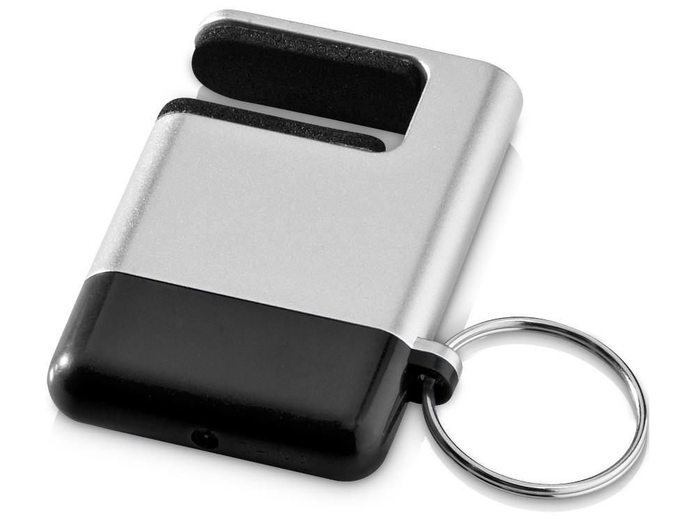 Подставка-брелок для мобильного телефона GoGo, серебристый/черный - фото 1 - id-p60498323