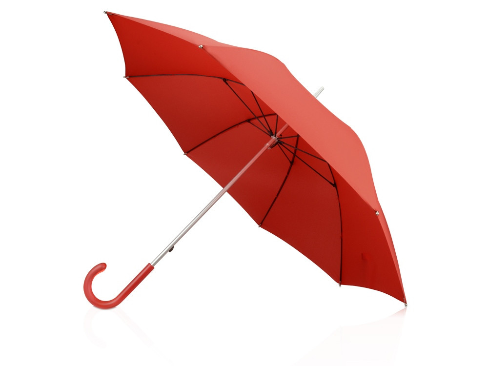Зонт-трость механический с полупрозрачной ручкой, красный - фото 1 - id-p60498527