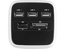 USB Hub на 3 порта со встроенным картридером  для карт SD, TF, MS и M2, фото 3