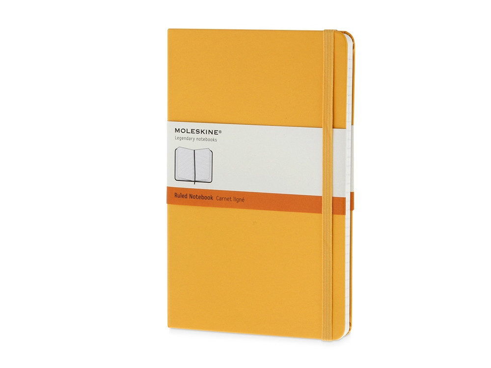 Записная книжка Moleskine Classic (в линейку) в твердой обложке, Large (13х21см), оранжевый - фото 1 - id-p60500219