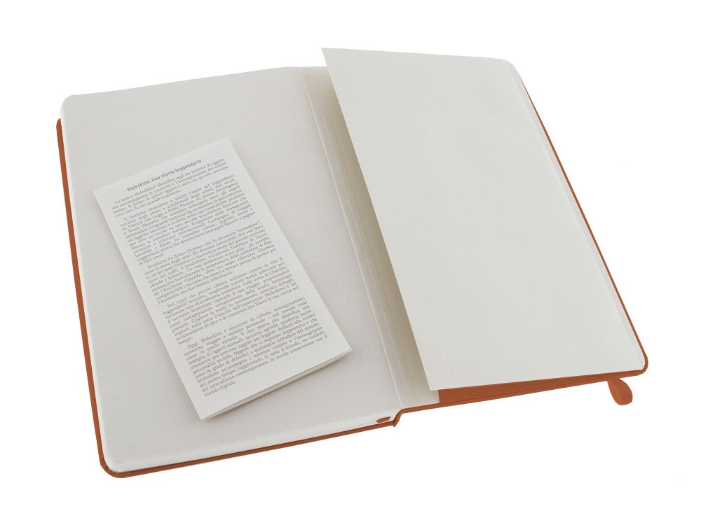 Қатты мұқабалы, Large (13х21см), қызғылт сары маржаннан жасалған Moleskine Classic (қатардағы) жазу кітапшасы - фото 4 - id-p60500223