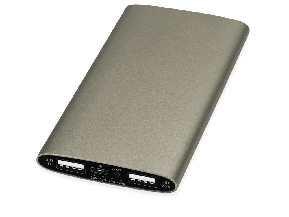 Портативное зарядное устройство Мун с 2-мя USB-портами, 4400 mAh, бронзовый - фото 1 - id-p55554971