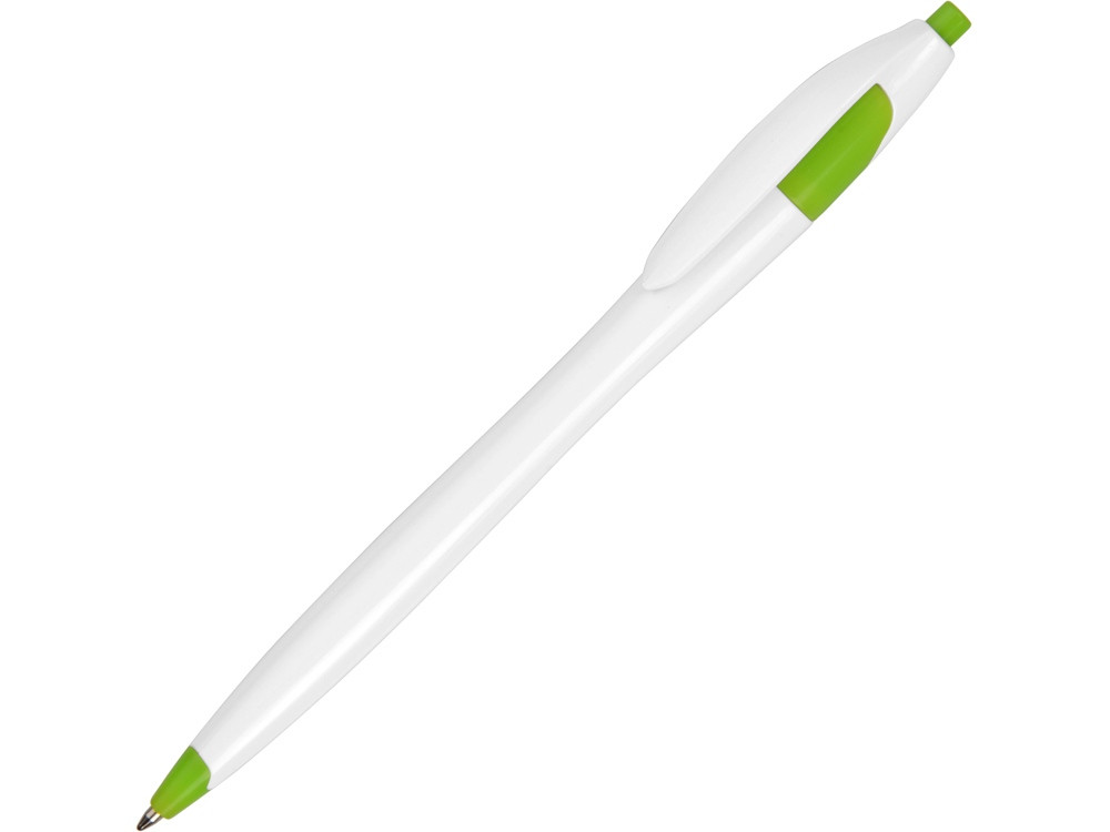 Ручка шариковая Флокс, белый/зеленое яблоко - фото 1 - id-p66073729