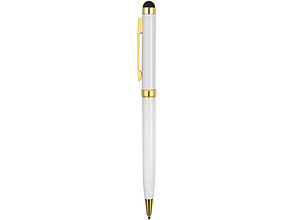 Ручка шариковая Голд Сойер со стилусом, белый, фото 2