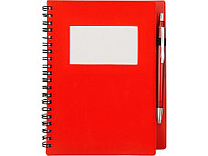 Блокнот Контакт с ручкой, красный, фото 2