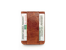 Минималистичный кошелек, коричневый, фото 3