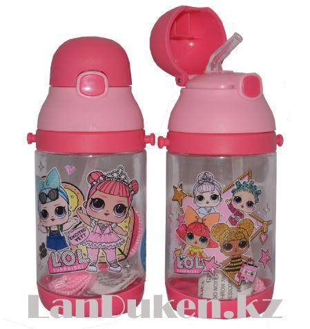 Бутылочка для воды 400 мл с трубочкой с принтом LOL surprise куклы в ассортименте - фото 1 - id-p66392008