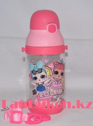Бутылочка для воды 400 мл с трубочкой с принтом LOL surprise куклы в ассортименте - фото 3 - id-p66392008