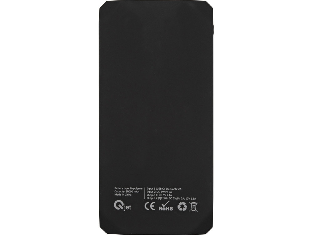 Портативное зарядное устройство Quickr с функцией быстрой зарядки, 10000 mAh, черный - фото 4 - id-p55555524