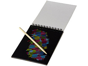 Цветной набор Scratch: блокнот, деревянная ручка, фото 2