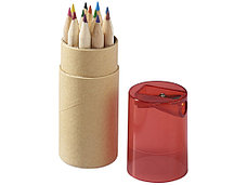 Набор карандашей 12 единиц, натуральный/красный, фото 2