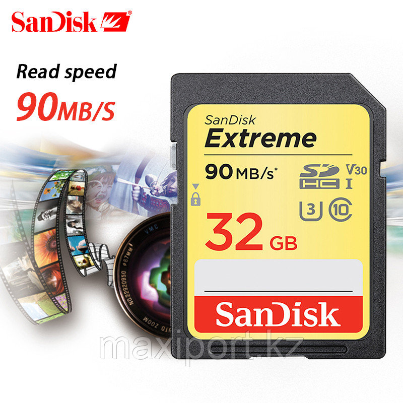 Sdhc Card SanDisk Extreme 32GB 90MB/S UHS-I U3 - фото 1 - id-p66407481