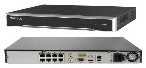 DS-7608NI-K2/8P - 8-ми канальный сетевой 4К-видеорегистратор с 8-ю PoE-портами.