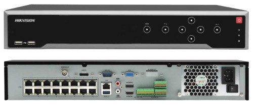 DS-7716NI-I4/16P - 16-ти канальный сетевой 12МP-видеорегистратор с 4-мя SATA-интерфейсами и 16-ю РоЕ-портами.