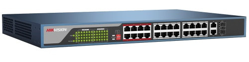 DS-3E0326P-E/M - 24-х портовый неуправляемый PoE-свитч.
