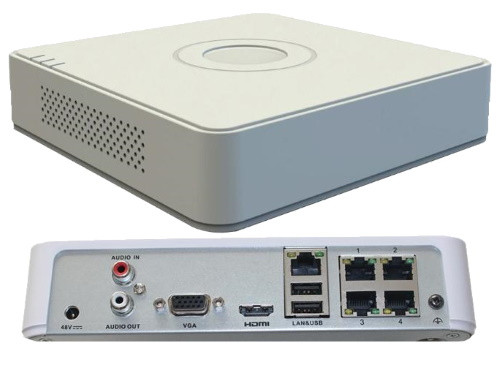 DS-7104-NI-SN/P - 4-х канальный сетевой 2MP-видеорегистратор с 4-мя независимыми портами PoE.