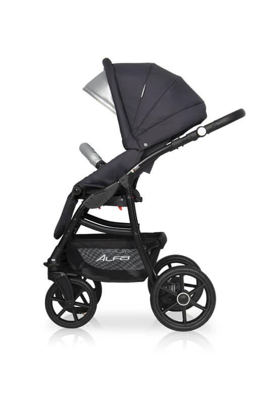 Коляска 2 в 1 ALFA RIKO BASIC 05 (серый-графит)