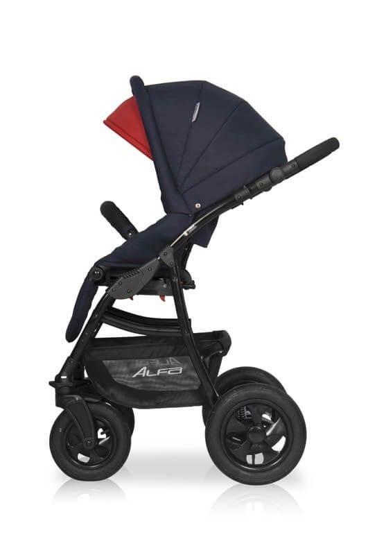 Коляска 2 в 1 ALFA RIKO BASIC 07 (серый-красный)