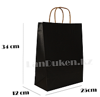 Подарочный пакет чёрный (для брендирования)34х25х12см