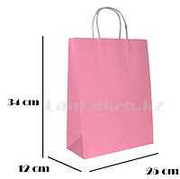 Подарочный пакет розовый (для брендирования) 34х25х12см
