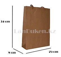 Подарочный пакет картонный ручки шнурованные (для брендирования) 34х25х8см