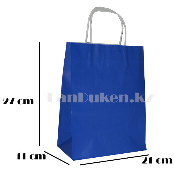 Подарочный пакет синий (для брендирования) 27х21х11см - фото 1 - id-p66413645