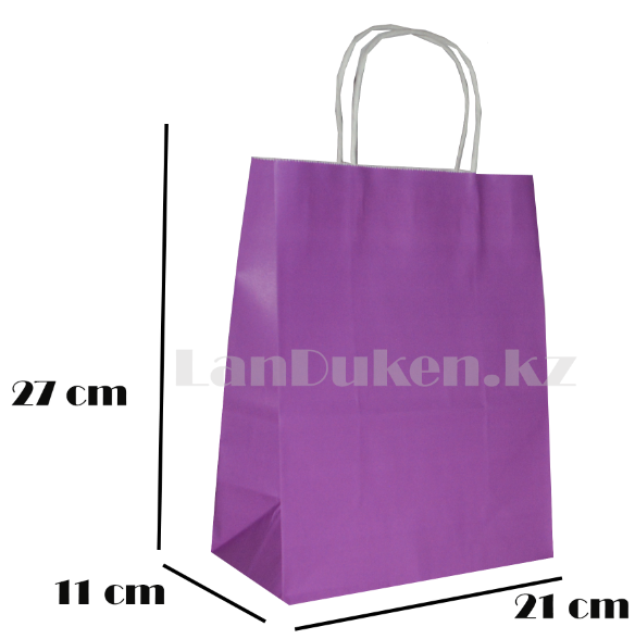 Подарочный пакет фиолетовый(для брендирования) 27х21х11см - фото 1 - id-p66419750