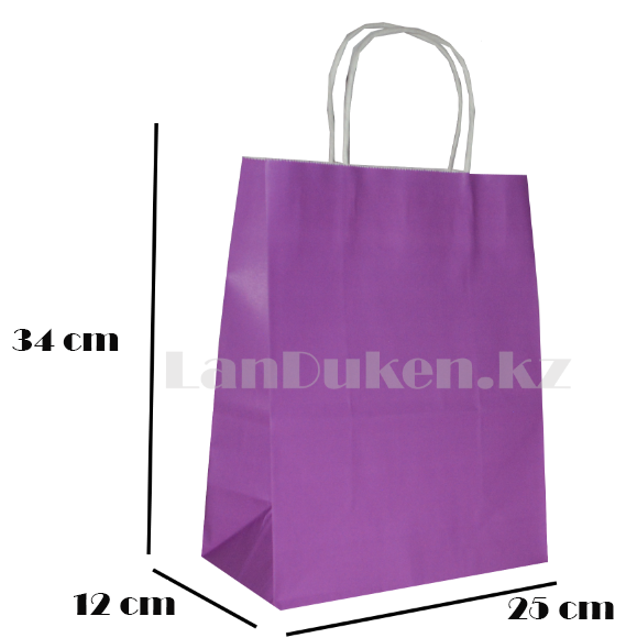 Подарочный пакет фиолетовый (для брендирования) 34х25х12см