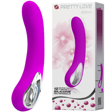 Вибратор "ALSTON", из коллекции PRETTY LOVE, L 20 см, D 3.5 см, силикон, 12 режимов вибрации